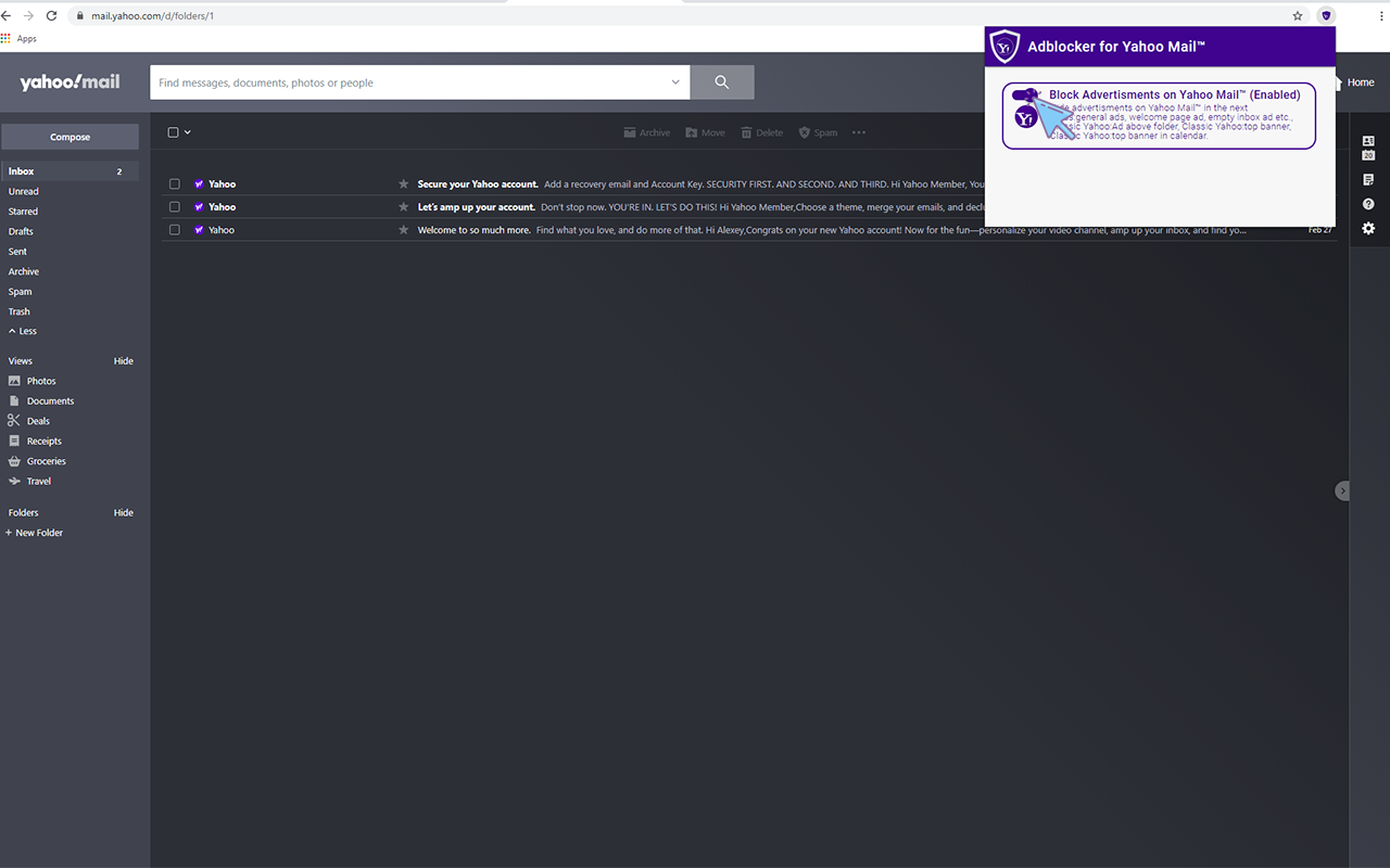 adguard adblocker yahoo mail